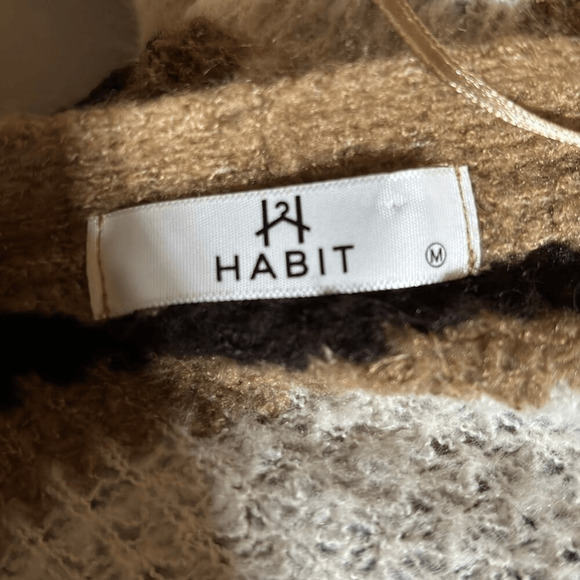 Women's Striped Open Midi Cardigan Size Medium Casual Cozy 90s Academia Y2K - Picture 3 of 12